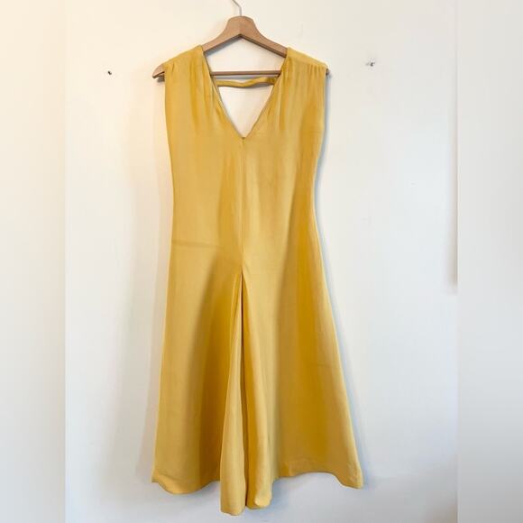 Derek Lam yellow sleeveless fit and flare dress wedding office spring - Picture 1 of 12